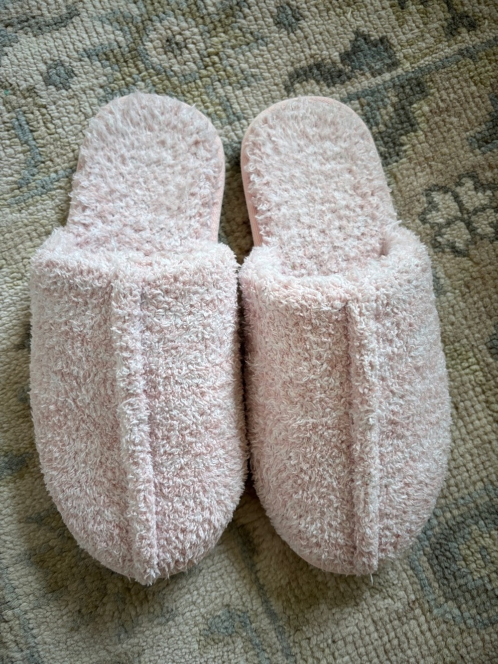 Barefoot Dreams Pink Plush Slide Slippers